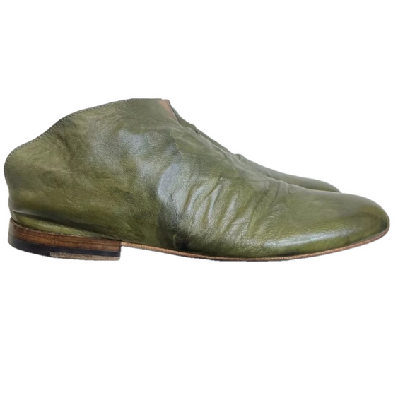 Fiorentini + Baker Green Leather Good Year Lavorazione Slip On Women 41 EU - Picture 2 of 7